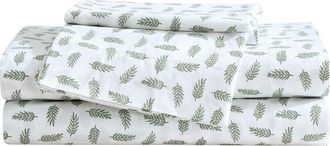 Eddie Bauer Laurel Leaves Cotton Sheet Set in White/Green at Nordstrom Rack, Size King