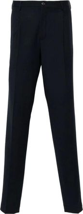 Incotex Slim-fit Trousers, male, Blue, Size: 3XL Midnight Blue Wool Blend Slim Cut