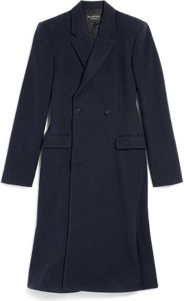 Balenciaga Cappotto Midi Godet In Lana Spazzolata-Donna