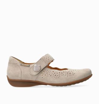 Mephisto Womens Fabienne Hand Made Mary Jane Shoes In Taupe