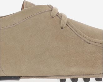 Tod's Mens Suede Loafers Beige Calfskin
