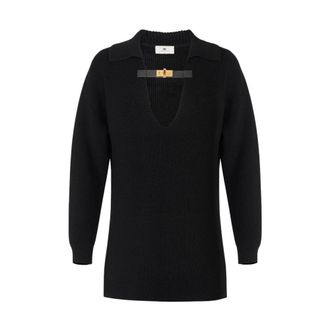 Elisabetta Franchi Zwarte Truien voor Vrouwen - Dames - Truien - Zwart - Maat: XL