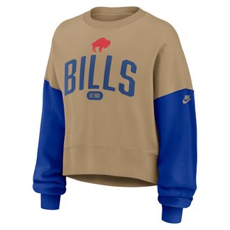 Nike Buffalo Bills Rewind Nike Womens NFL Pullover Crew in Brown | 01D70DD781V-ZKC