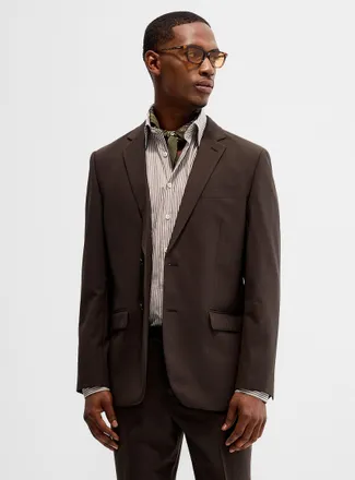 Le 31 Mens Espresso responsible wool jacket Berlin fit - Regular