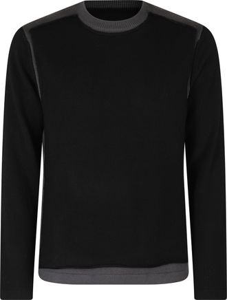 Maison Margiela Black/Grey Two-Tone Crewneck Wool Sweater