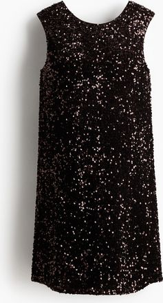 H&M MAMA Paillettenkleid mit Zierschleife - Brown