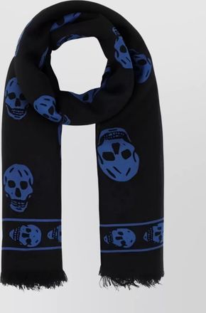 Alexander McQueen skull print frayed scarf