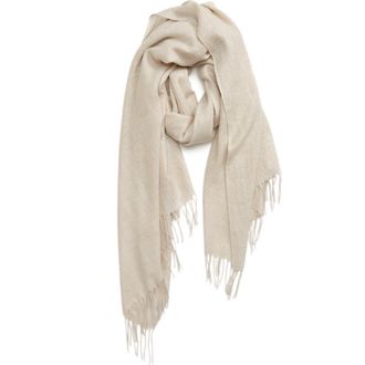 Nordstrom Tissue Weight Wool & Cashmere Scarf in Beige Oatmeal Heather at Nordstrom
