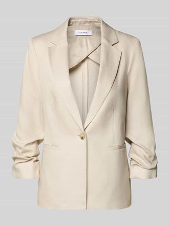 Comma Regular Fit Blazer aus Lyocell-Mix mit Reverskragen in Sand, Gr&ouml;&szlig;e 34