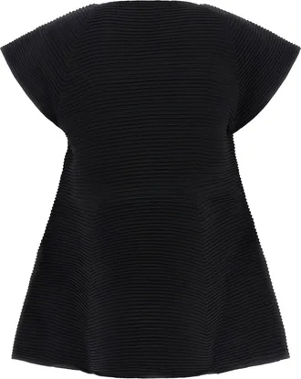 Issey Miyake Corrugated Knit Dress - Black