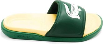 Lacoste Mens Croco Dualiste Slide Sandal In Green