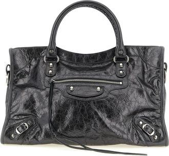 Balenciaga Le City Bag Medium - Dames - Handtassen - Grijs - ONE Size - Katoen - Tassen