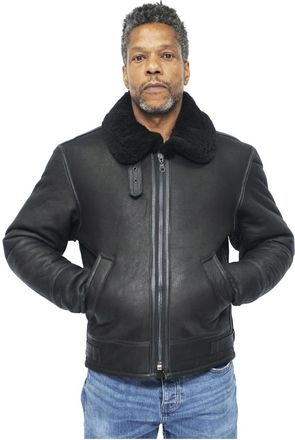 Infinity Leather Mens B3 WW2 Leather Sheepskin Aviator Flying Jacket-Hartland