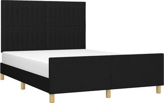 vidaXL Cama Sin Colch&oacute;n Tela Negro 140x190 Cm Vidaxl