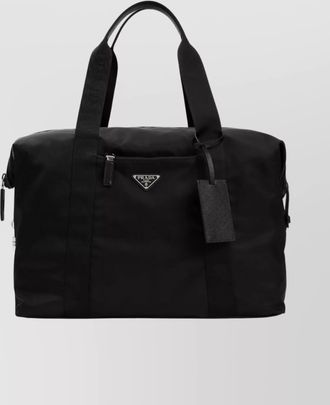 Prada nylon and leather duffle bag