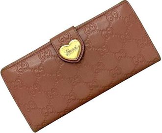 Gucci Pink Leather Long Wallet (Bi-Fold) (Pre-Owned)