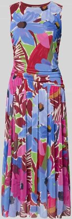 Christian Berg Midikleid aus Mesh mit Blumenprint in Ecru, Gr&ouml;&szlig;e 34