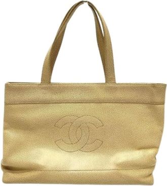 Chanel Pre-owned Tote Bags, female, Beige, Size: ONE SIZE Pre-owned Vintage Tote Bag