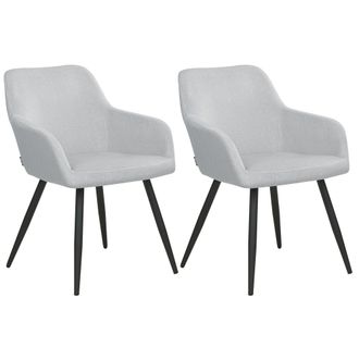 Beliani Beliani - Conjunto De 2 Sillas De Comedor De Estilo Moderno En Color Gris Fabricadas En Terciopelo Con Patas De Metal Casmalia
