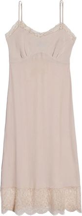 Simone Rocha Lace Trim Slip Dress - Dames - Korte kleedjes - Roze - 2XS - Nylon - Kleedjes