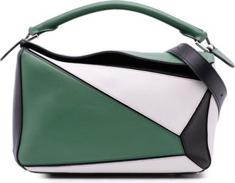 Loewe Pre-owned Womens Puzzle Shoulder Bag - Dark Green Leather - One Size