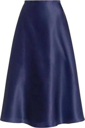 Alberta Ferretti Zijden Organza A-lijn Rok - Dames - Midirokken - Blauw - L - Organza - Rokken