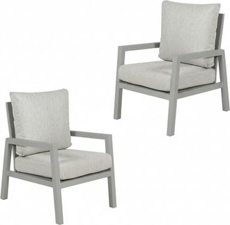 ED&Egrave;N JARD&Iacute; Pack 2 sillones de exterior reclinables Gris