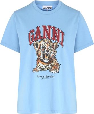 Ganni Mujer, Camisetas, Azul, Talla: XS