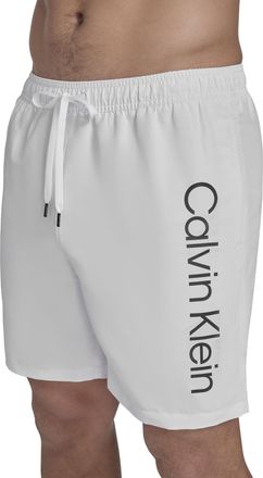 Calvin Klein Mens Volley Quick Dry Lightweight Swim Trunk, White/Opulent Garden, M