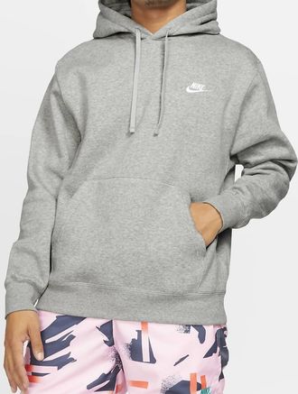 Nike Club Fleece Pullover Hoodie In Dark Grey Heather