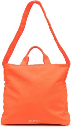 Off-white large logo-print tote bag - men - Nylon - One Size - Orange
