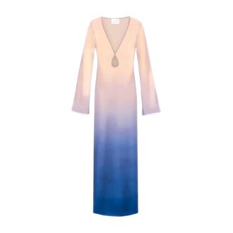 MC2 Saint Barth Maxi Dresses, female, Blue, L, Aghata Georgette Degrade 1161