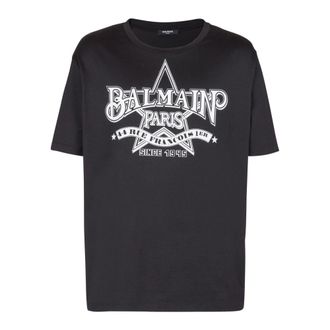 Balmain Camiseta con Estrella - Tops - Hombre - Negro - M