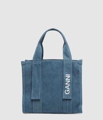 Ganni Tote Bag S Recycled Tech Denim