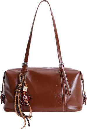 Generic Kexpery Womens PU Spacious Bowling Style Handbag with Top Handle for Daily Use and Travel