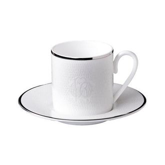 Roberto Cavalli Coffee Cup & Saucer with Luxury Box in Lizard Platin at Nordstrom