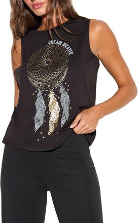 Spiritual Gangster Dream Weaver Vibe Graphic Tank in Black at Nordstrom, Size Small