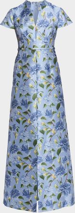 Sachin & Babi Marni Floral-Print Gazar Gown