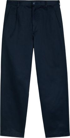 BOSS Boss Tapered-leg Cotton Trousers - Navy - 38 (W38 / Xxl)