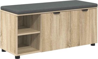 vidaXL Panca Per Ingresso Con Cuscino Rovere Sonoma 100 X 38 X 46 Cm Vidaxl