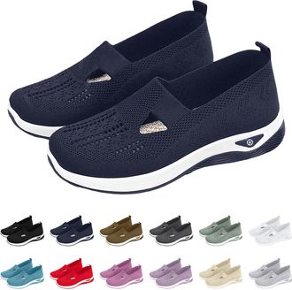 Generic Womens Comfort Walking Shoes, Woven Lightweight Breathable Orthopedic Sneakers with Soft Sole, Wide Fit Shoes Womens Comfortable Breathable Arch Suppo