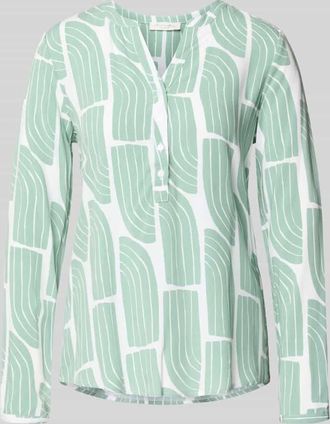 Christian Berg Wellen-Print Schlupfbluse aus Viskose in Mint, Gr&ouml;&szlig;e 34