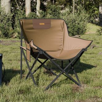 vidaXL Sillas De Camping Con Bolsillo Plegables 2 Unidades Marr&oacute;n Vidaxl