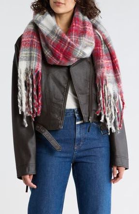 Tasha Combo Plaid Scarf in Red/White/Grey at Nordstrom Rack