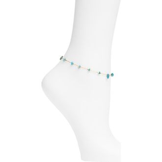 Vidakush Turquoise Anklet in Gold at Nordstrom, Size 7