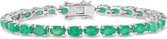 Ross-Simons Emerald Tennis Bracelet in Sterling Silver