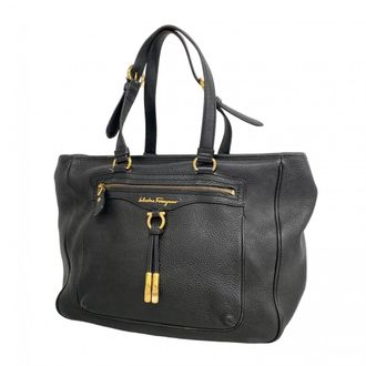 Ferragamo Black Leather Tote Bag (Pre-Owned)