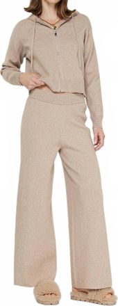 Current Air Knit Elasticated Waist Pants In Beige