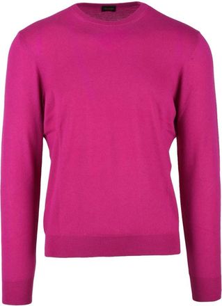 Drumohr Kasjmier Dunne Ronde Hals Trui - Heren - Cashmere truien - Roze - 6XL - Kasjmier - Truien & Vesten