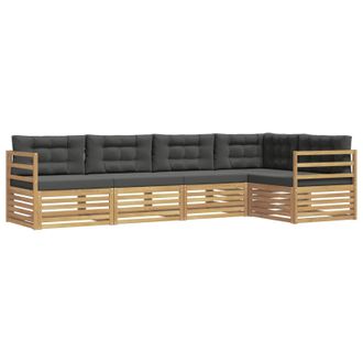 vidaXL Conjunto De Sof&aacute;s De Exterior 5 Pcs Blanco Y Antracita Vidaxl